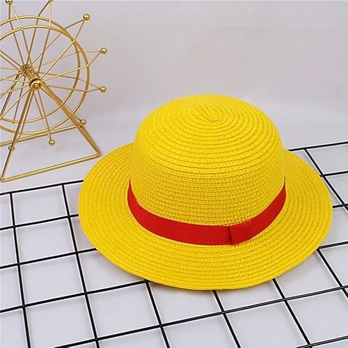 Miniatura 6 de Sombrero de paja Madeline Sombrero Cospaly Monkey D Luffy Performance Props fiesta amarillo verano Strawhats con cuerda sombreros de sol playa
