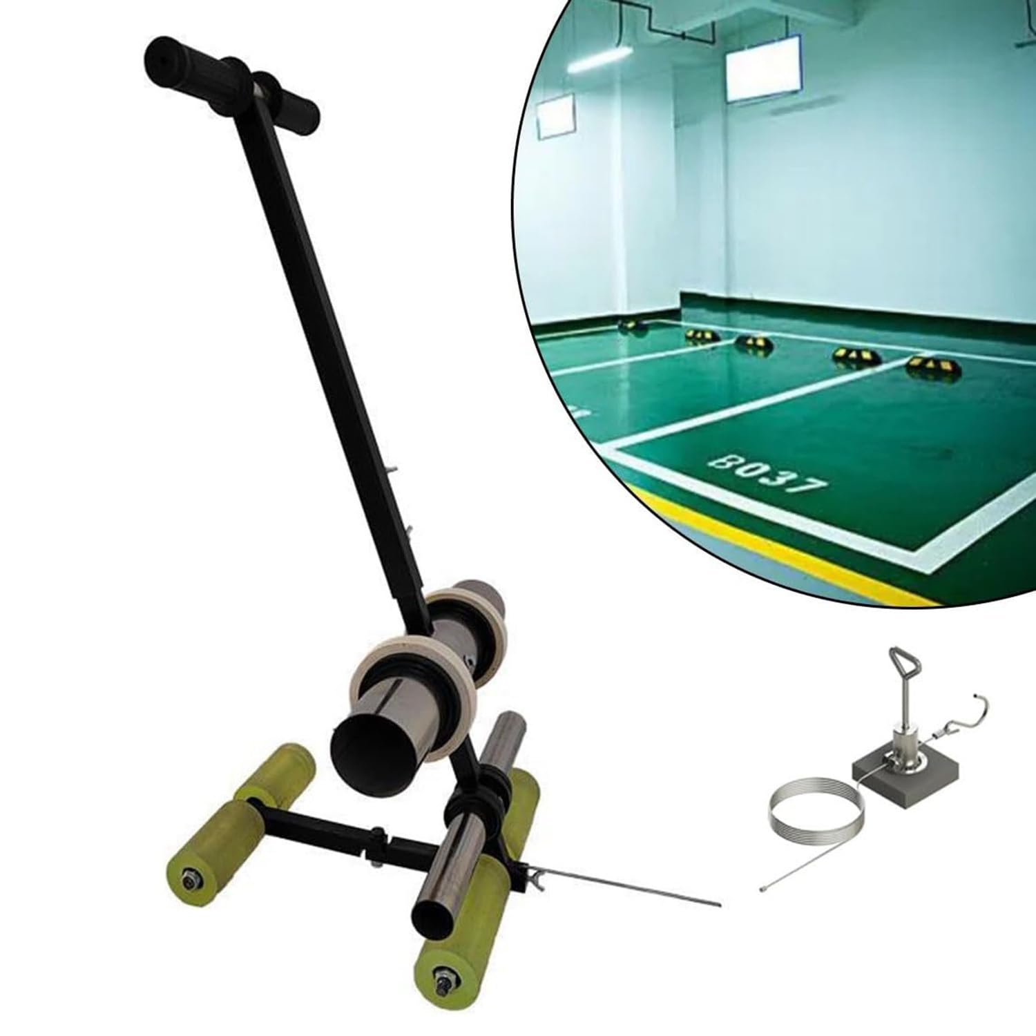 asdchZen Playing Field Line Striping Machines, Tape Marking Machine Hand-Push,Tape Pasting Machine, Floor Tape Marking, Basketball Court Marking Kit For Driveway, Asphalt Or Concrete