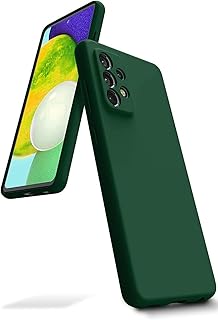 Soft Camera Protection Silicon Case with Microfiber Lining For Samsung Galaxy A52s - A52 - A52 5G (Dark green)
