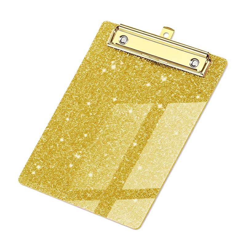1Pcs Acrylic Glitter Clipboard, Small Writing Board for Office Classroom - A6 Size for Kids Students Teachers Women Artist Office Classroom Use
