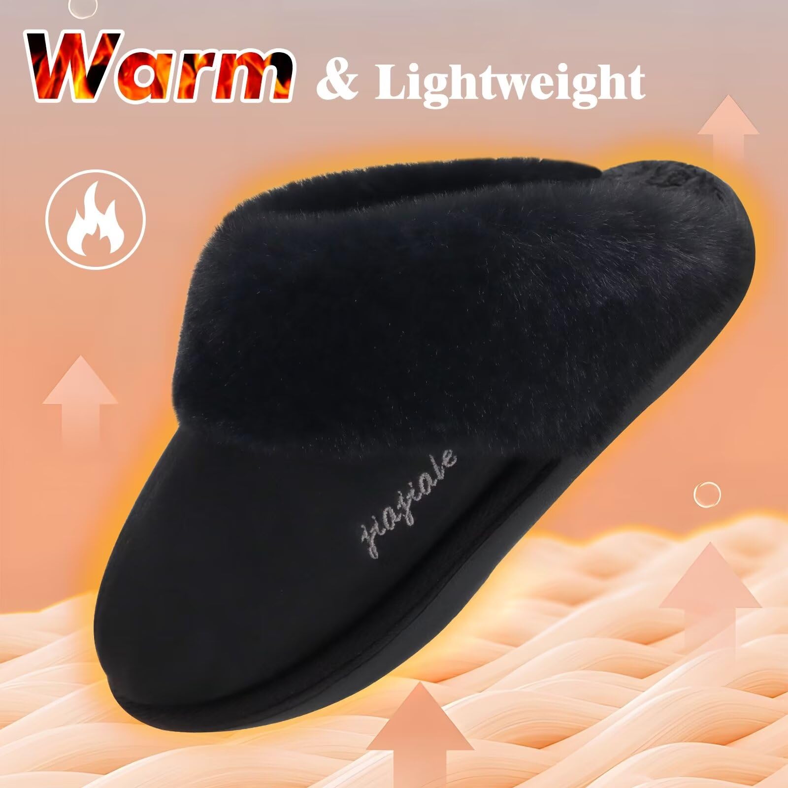 jiajiale Pantofole Donne Delle Accogliente Caldo Fluff Slipper Per Inverno Slip On Cuscino Morbido Memory Foam Scarpe Casa Con Suola In Gomma Dura Indoor Outdoor