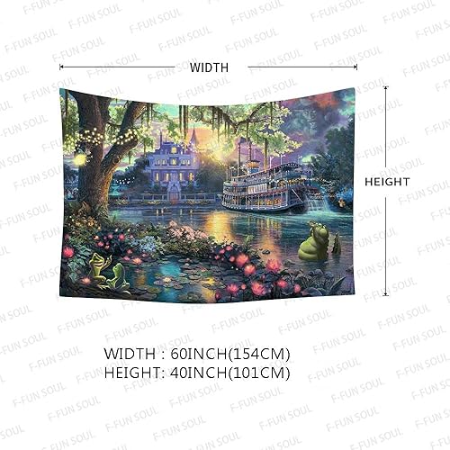 Miniatura 4 de F-FUN SOUL Tapiz del Palacio del Príncipe, franela suave, 60 x 40 pulgadas, tapiz colgante de pared para sala de estar, dormitorio, decoración del