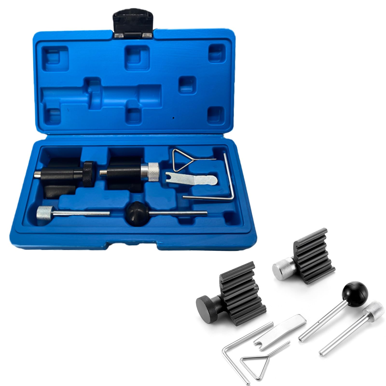 Kit Messa in Fase Motore Strumento Regolazione di Bloccaggio Dell'albero a Cameo Compatibile con VAG 1.4L 1.6L 1.9L 2.0L SDI TDI Diesel Engine A1 A3 A4 A6 Q3 Q5
