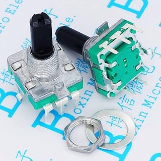 2pcs EC16 Half Shaft Handle Length 20MM Audio Encoder/ 360 Degree Rotation/Digital Encoder Five-Legged Band Switch 5Pin