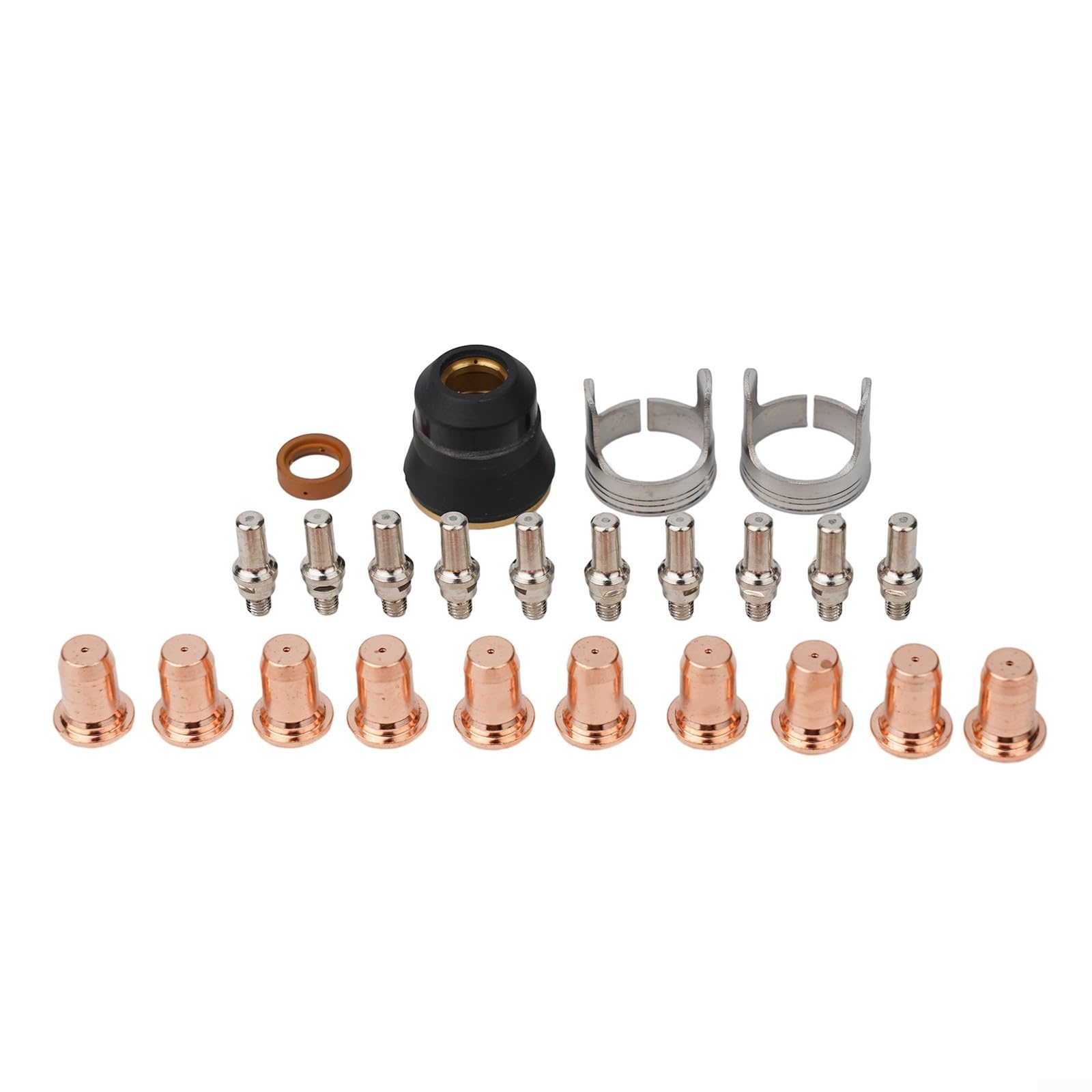 Plasma Verbrauchsmaterial Kit PT60 IPT60 JASIC 24-tlg | Elektroden, Düsen, Shield Cup, Stand-Off Guide, Swirl Ring, für PT60 Brenner