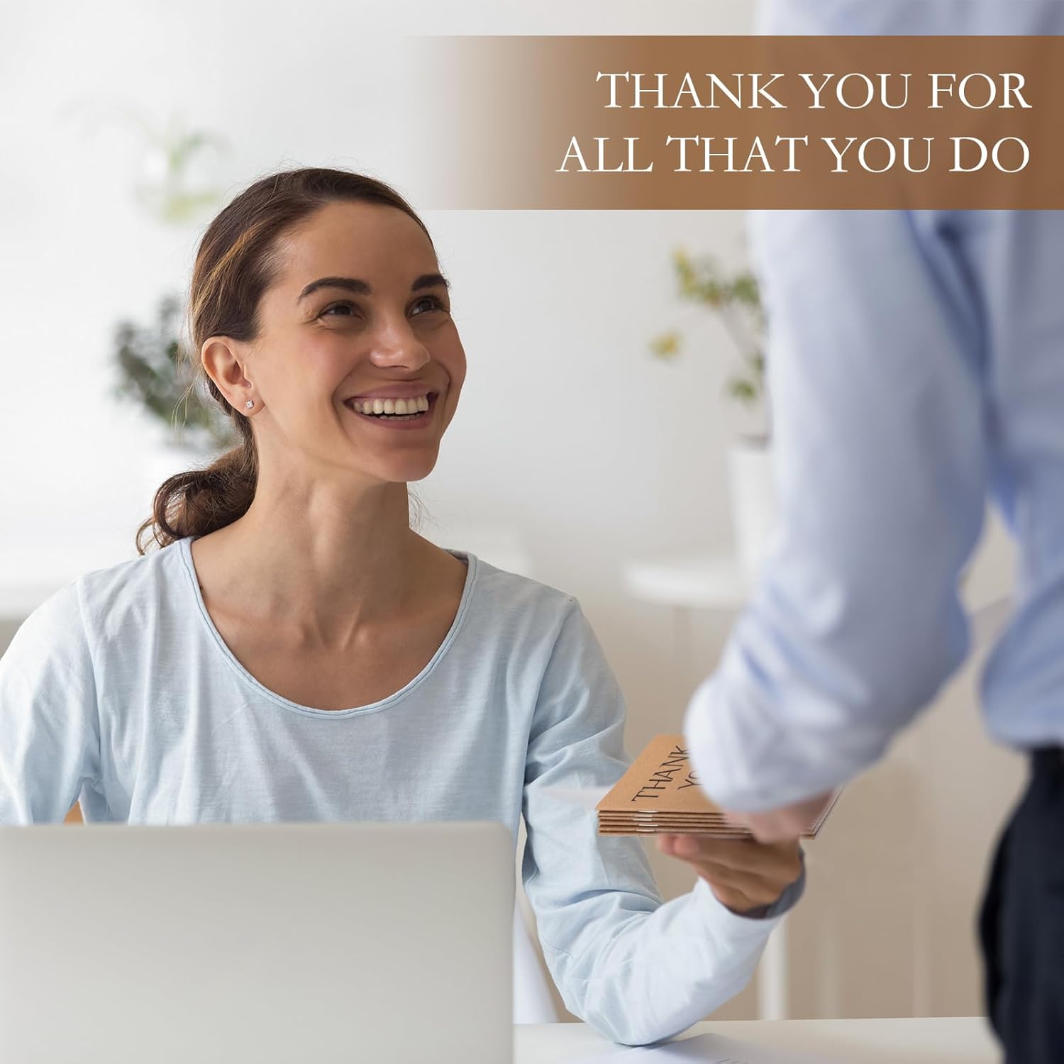 Chuangdi 96 Pcs Employee Appreciation Gift Thank You Coworker Gifts Inspirational Notebook Motivational Bamboo Pens for Coworkers Teacher Volunteer Social Worker(Kraft)