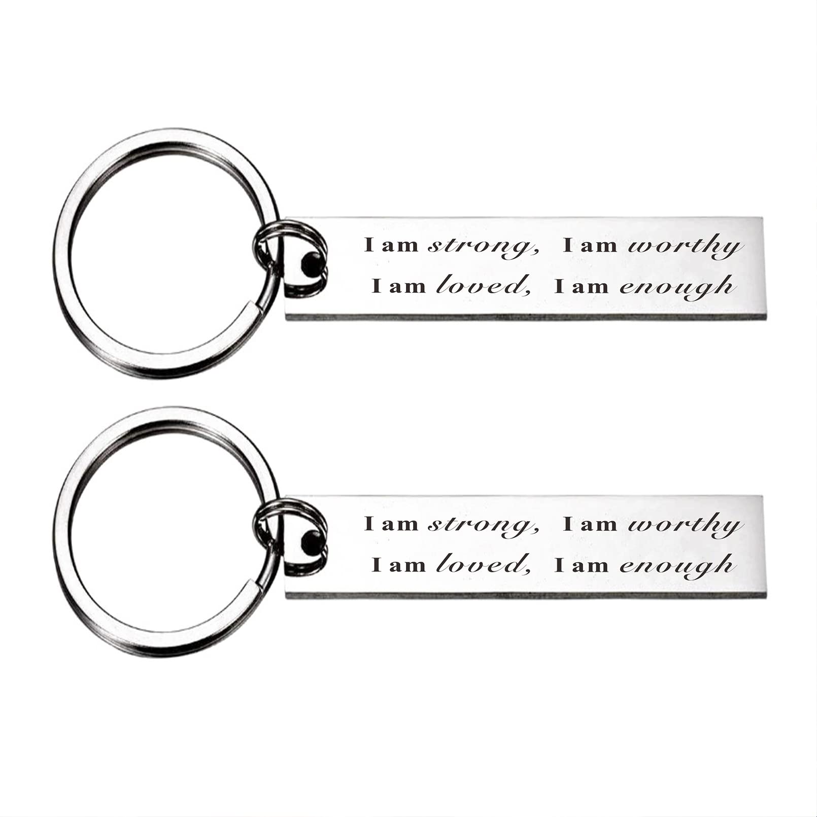 Quotes I Am Strong I Am Worthy I Am Loved I Am Enough Keychain Inspirational Faith Gift