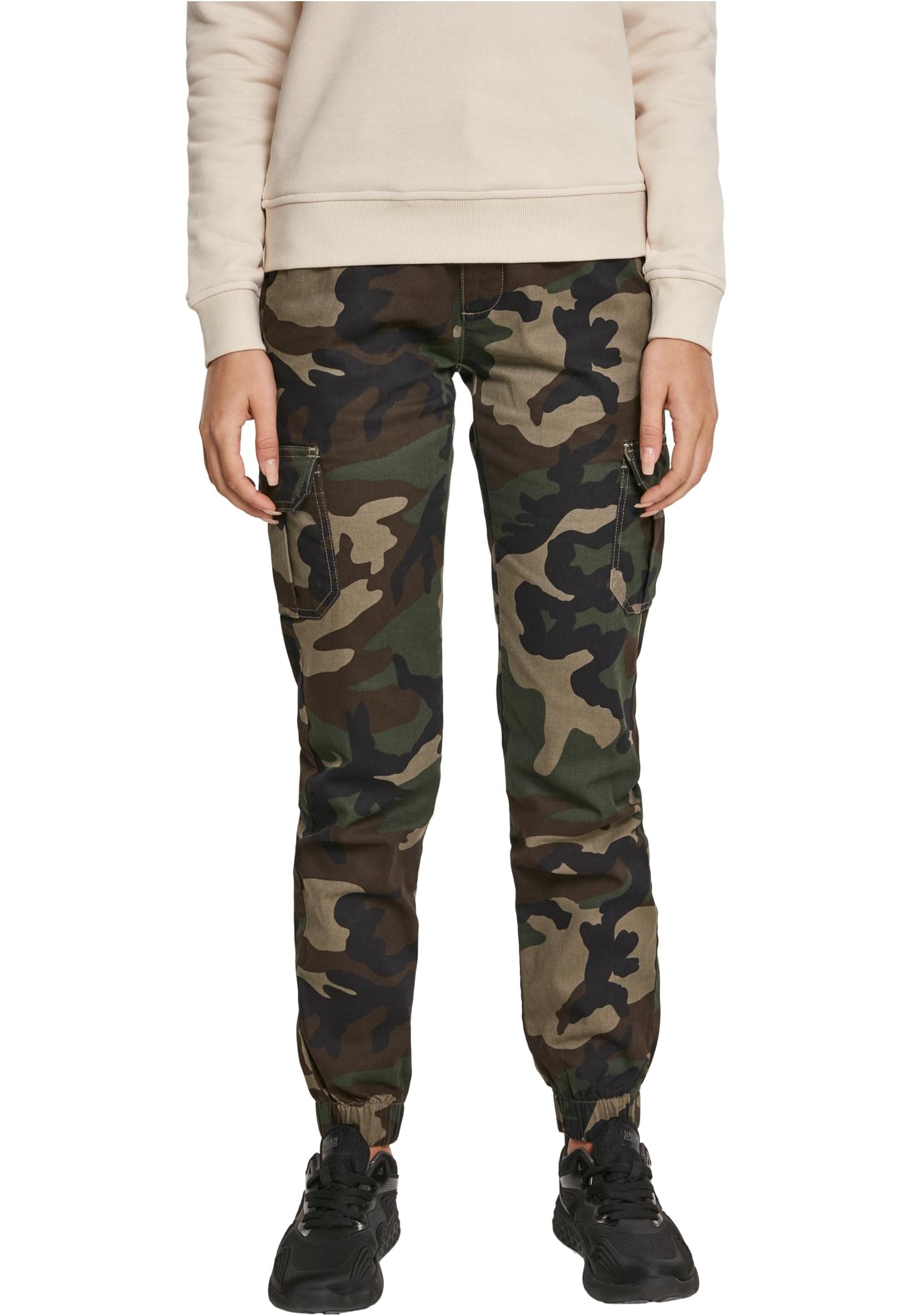 Urban ClassicsWomen's Ladies High Waist Camo Cargo Pants Trouser