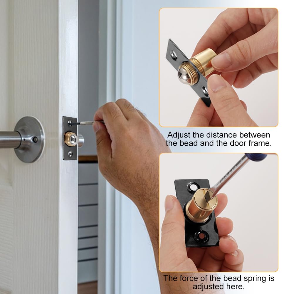 Parthan 2 Pcs Ball Door Catches for Internal Door Adjustable Roller Catches with Screws - Image 3