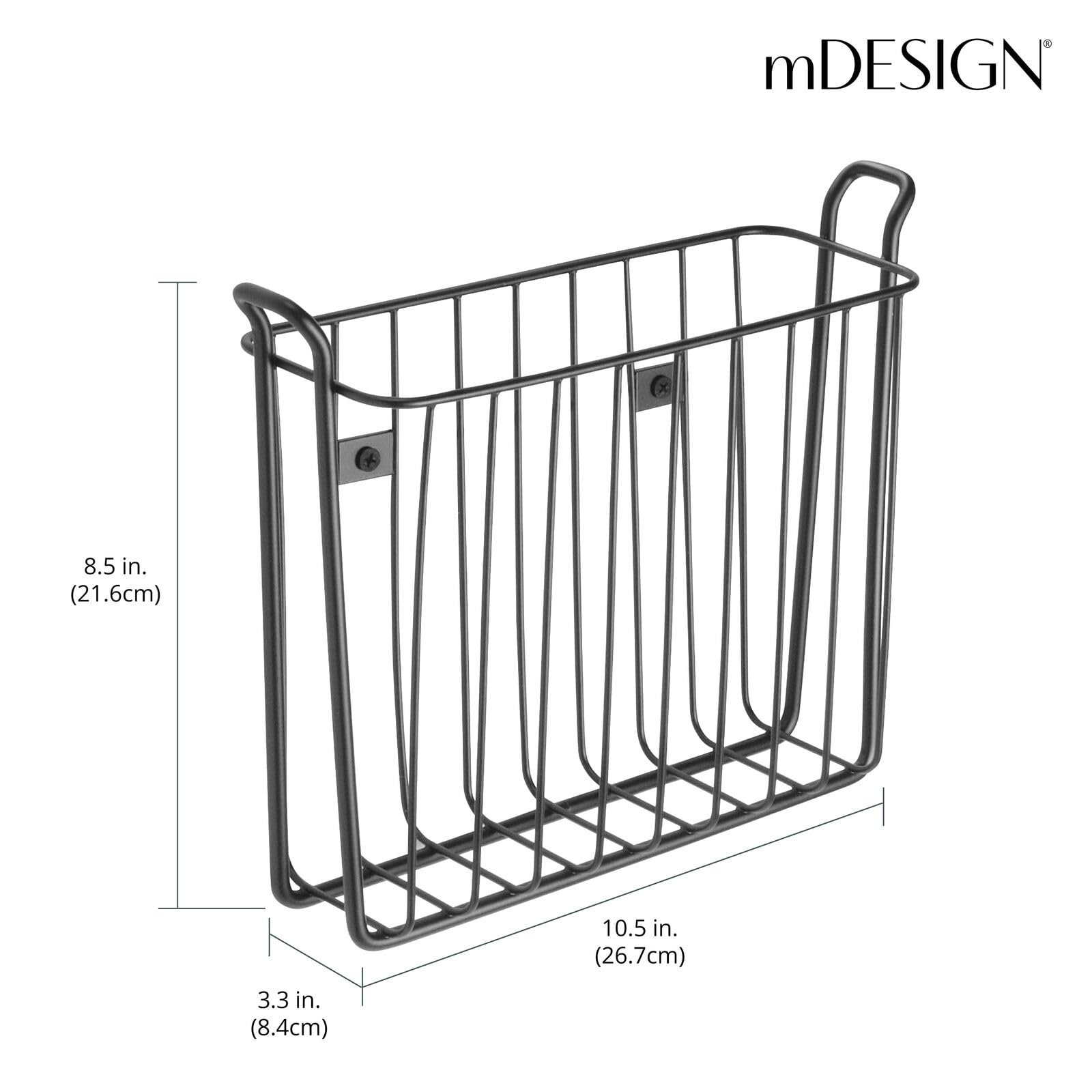 Amazon.com: mDesign Metal Wall Mount Decorative Magazine Rack