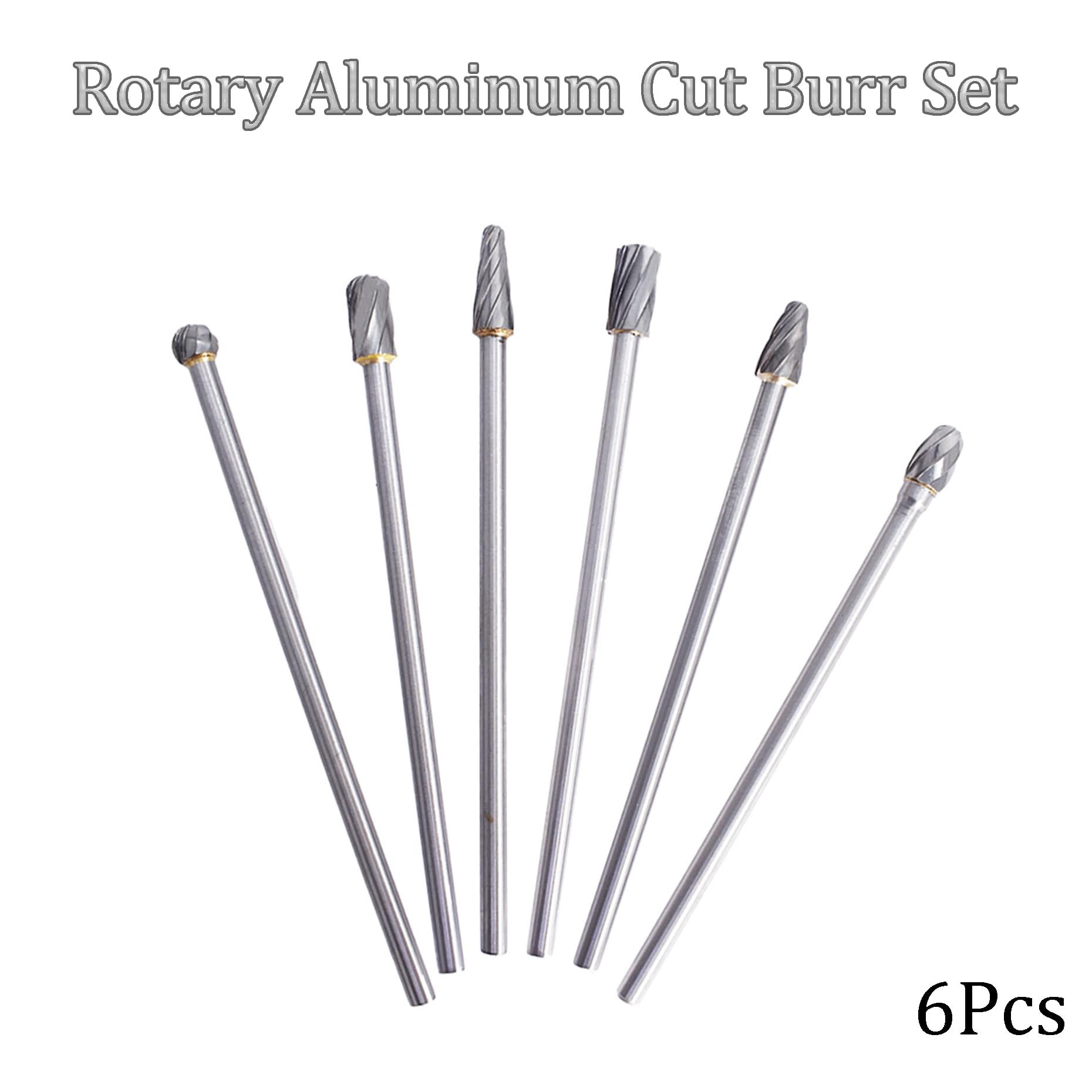 kimllier 6Pcs 10mm Rotary Aluminum Cut Burr Set 6mm 1/4 Inch Head 150mm — Amazon image 2