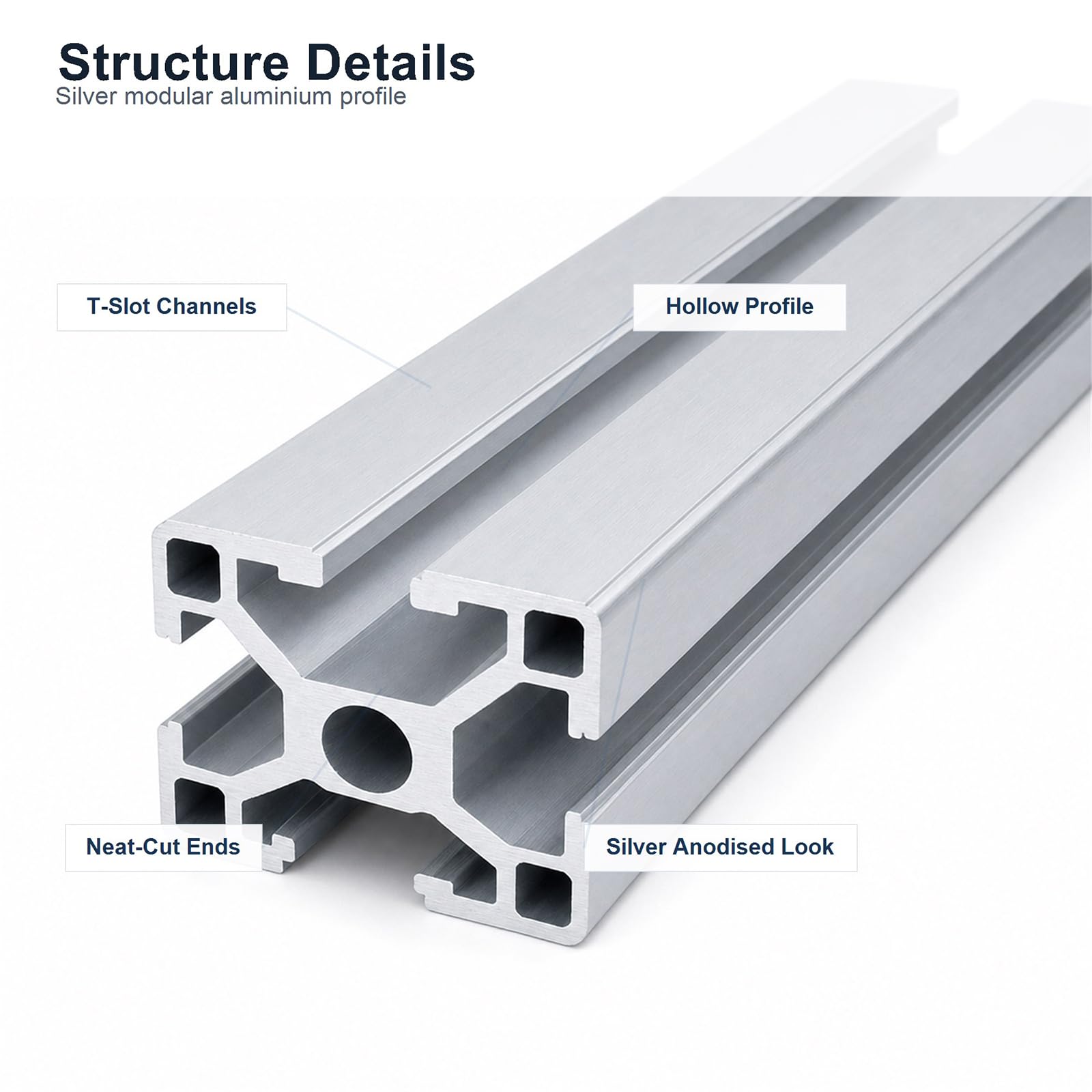 3D Drucker Alu Profil,Aluminiumprofil Extrusions Eloxierte Linearschiene,Aluminium Alu Profil Eloxiert,Robuste Konstruktion,FüR Maschinenbau,Werkbank & DIY