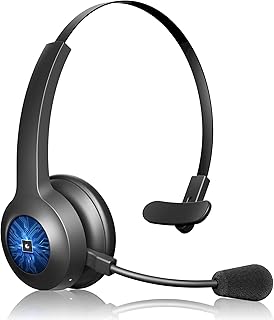 ELEVOC Trucker Bluetooth Headset with Microphone, Wireless Headset with AI Noise Cancelling, 35 Hrs Talk Time On-Ear Headphone with Mute Button for Trucker, WFH, Skype, Zoom Meeting, Call Center