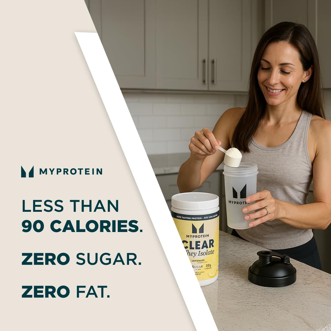 Myprotein Clear Whey Isolate Protein Powder, 1.9 Lb Lemonade, 20g Protein per Serving, Naturally Flavored Drink Mix, Daily Protein Intake for Superior Performance
