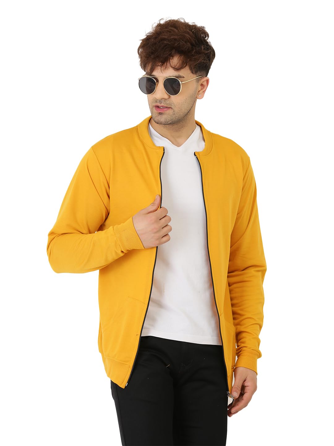 Full Sleeve Regular Fit Fleece Bomber Winter Jacket For Mans-image-0