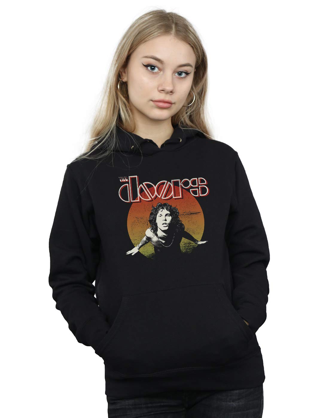Absolute Cult Women's Black The Doors Morrison Circle Hoodie XX-Large