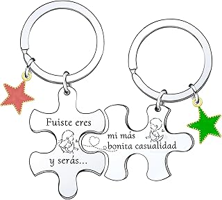 LKJHGF Llaveros Pareja,Llaveros Para Parejas Personalizados,Llavero Para Parejas,Pieza De Puzzle Pareja Llaveros,Llavero P...