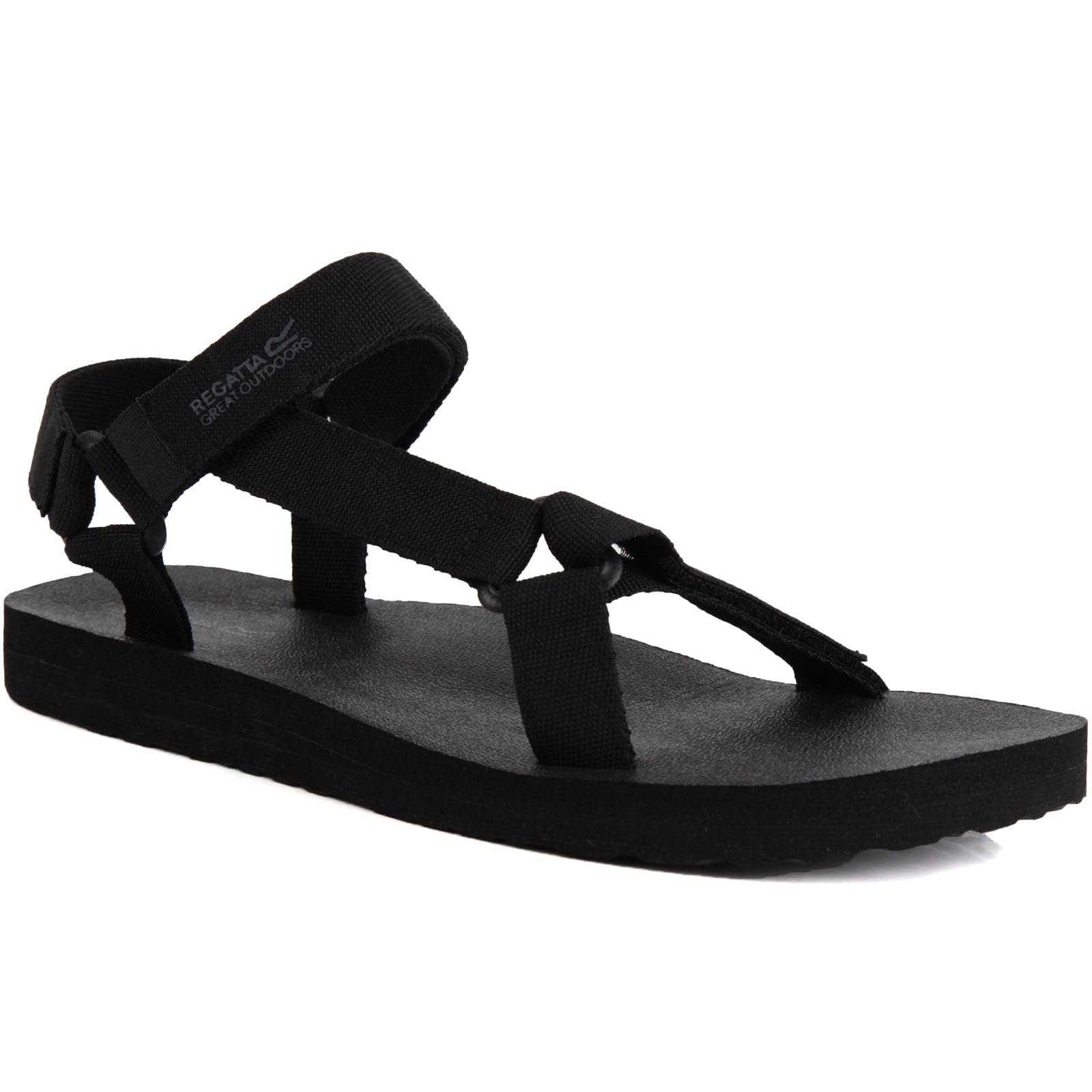 Regatts Mens Vendeavour Hook & Loop Walking Sandals - Black - 11 UK
