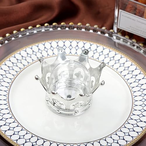 Vista 7 de Gadpiparty Regalos de fiesta de corona con cúpula 12 cajas de almacenamiento para fiesta de cumpleaños, color plateado