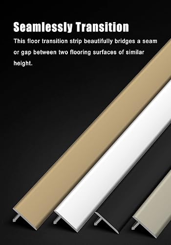 Miniatura 2 de Tira de transición de madera a azulejos, tira de transición en forma de T, umbral de aleación de aluminio, tira de junta de piso de alfombra