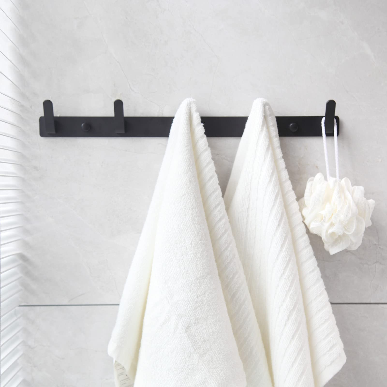 Noir Mat SUS 304 Crochets à Serviettes Doubles En Acier Inoxydable Pour Mur - Avitas Home