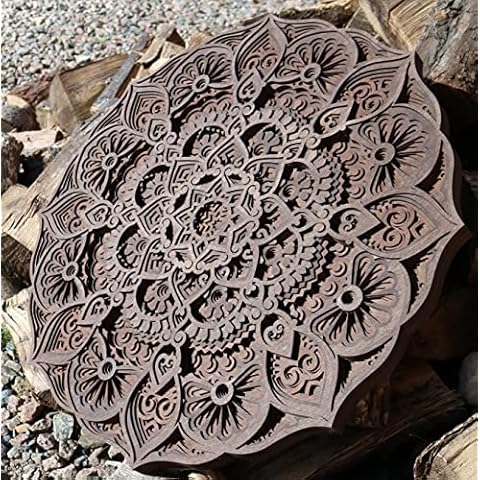 The Natural Workshop Wooden Mandala Wall Art Flower 23.5" X 23.5" / 595mm x 595mm Cover