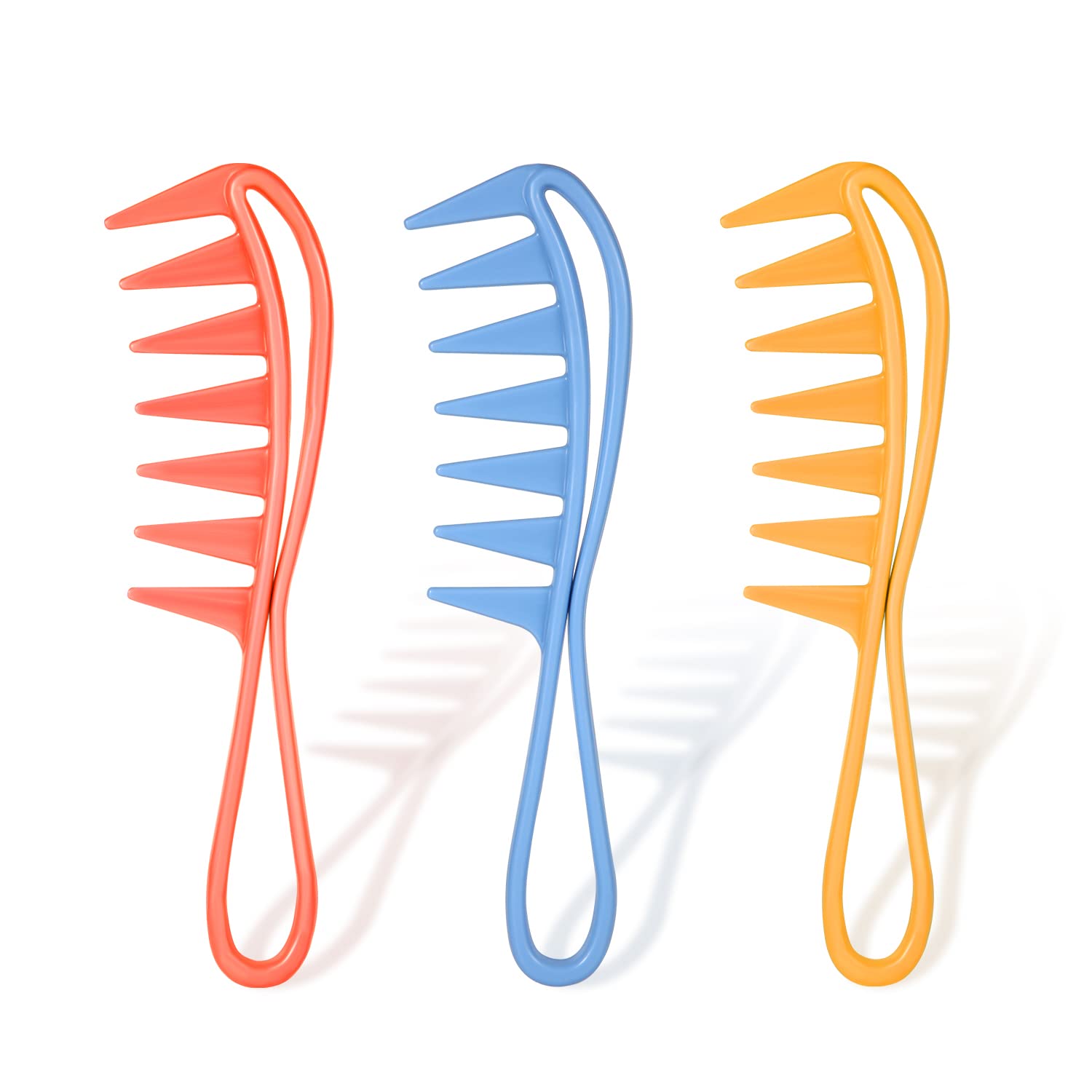 3Pcs Wide Tooth Comb, Large Tooth Combs Wide Tooth Curl Comb Shark Teeth Hair Hairstyle Tool for Curly Wet Wavy Thick Hair Wigs Barber Salon, Women Men (Orange, Blue, Pink) 3Pcs Wide Tooth Comb, Large Tooth Combs Wide Tooth Curl Comb Shark Teeth Hair Hairstyle Tool for Curly Wet Wavy Thick Hair Wigs Barber Salon, Women Men (Orange, Blue, Pink)