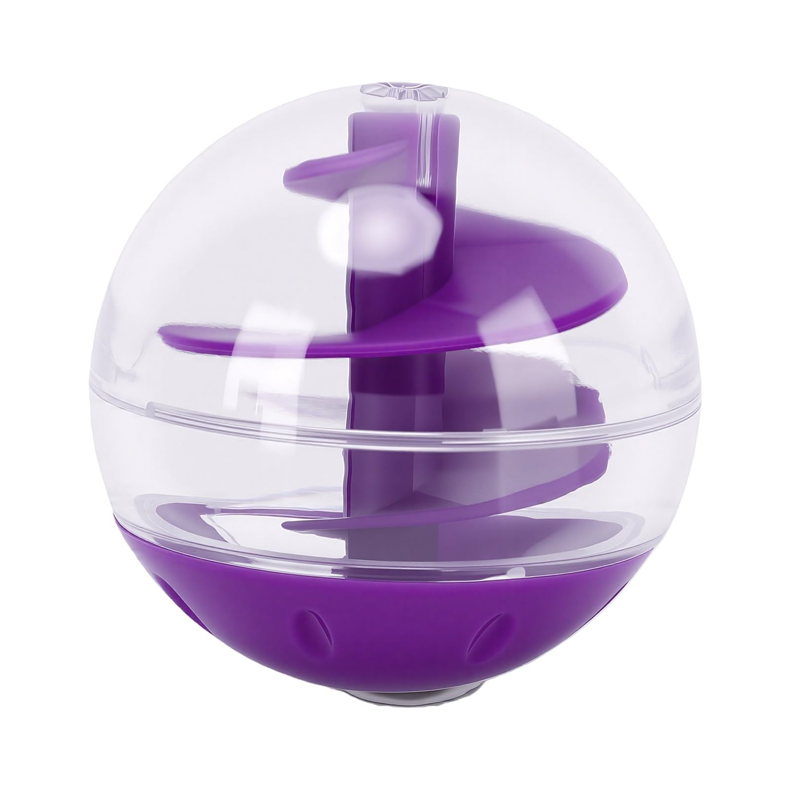 Cat Treat Dispenser Toy, Slow Feeder Interactive Cat Treat Dispensing Puzzle Ball Toy, Small Puzzle Dispenser, Slows Down Eating for Pets Cats Kitten Training (Purple)