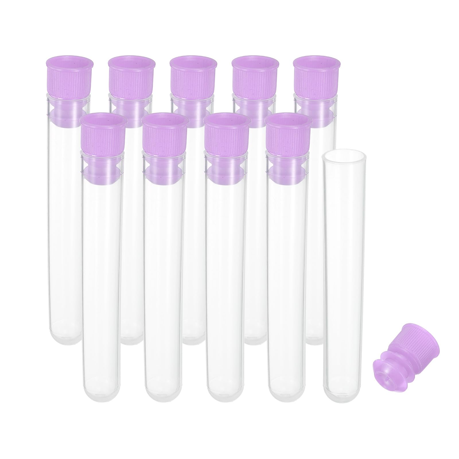 PATIKIL 3" Length Plastic Sewing Needle Storage Holder, 10 Pcs Portable Matte Embroidery Needle Pin Toothpick Storage Tubes Case for Craft Knitting, Purple