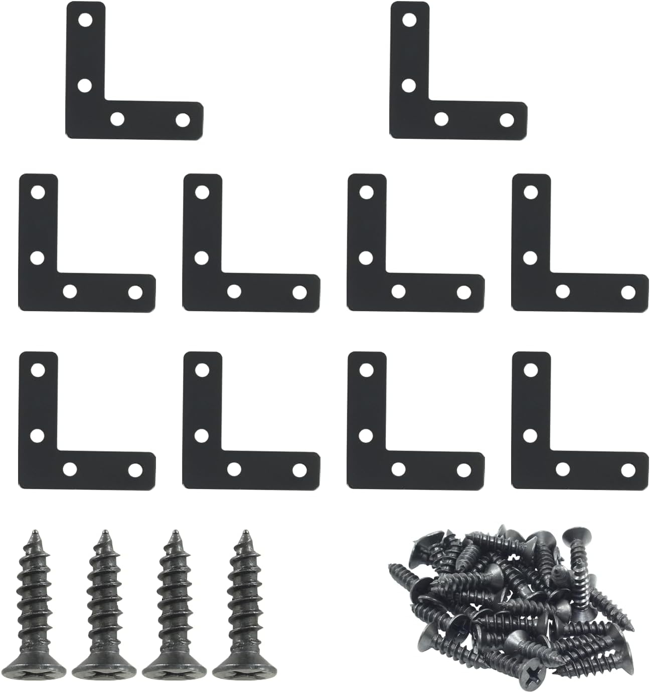 Hordion 10Pcs 3 x 3 Inch L Bracket Corner Brace (80 X 80mm