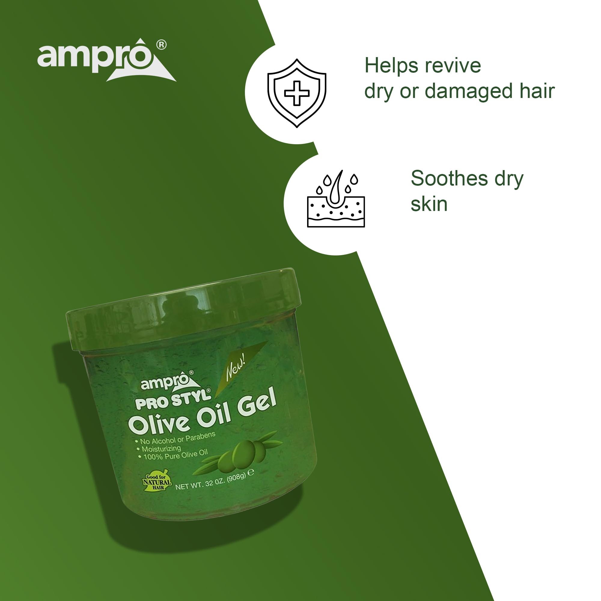 Ampro Styling Gel - Olive 946 ml by Ampro