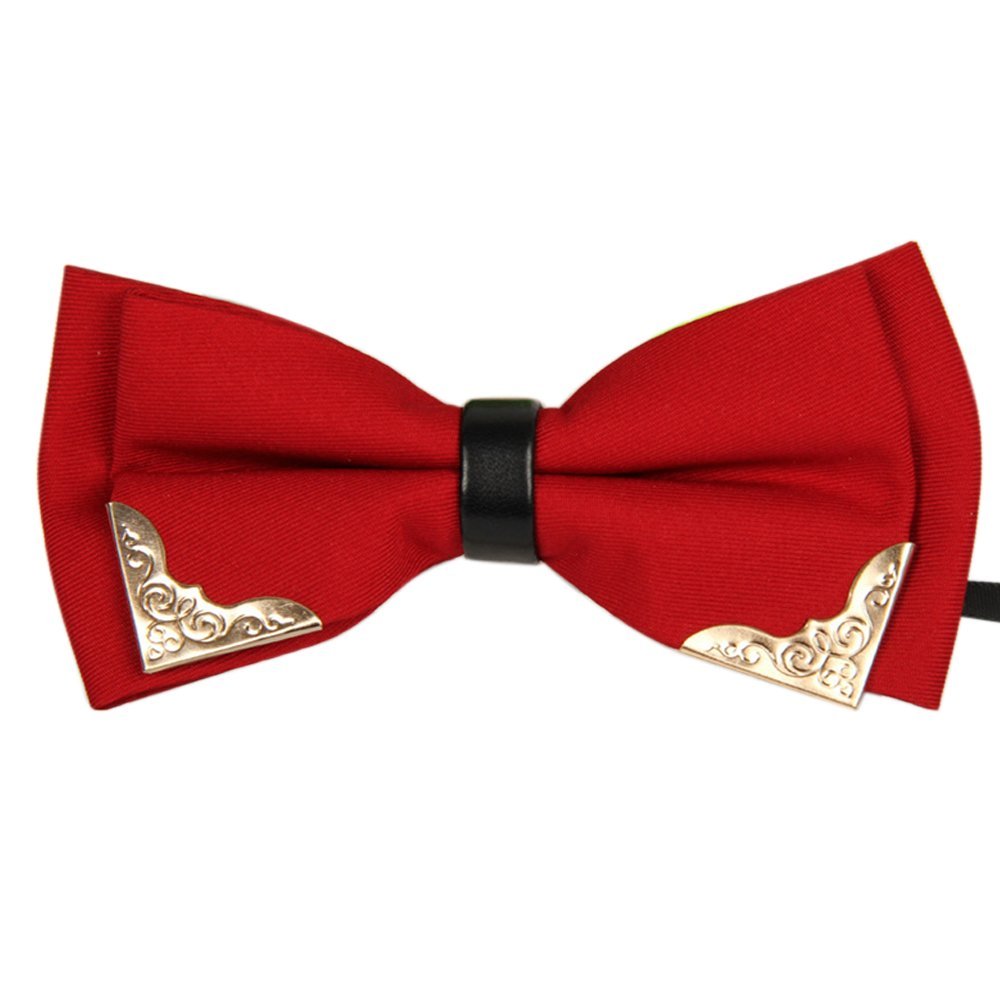 Mens Pre-tied Golden-Metal-Edged Two-Layer Bow Ties 18 colors