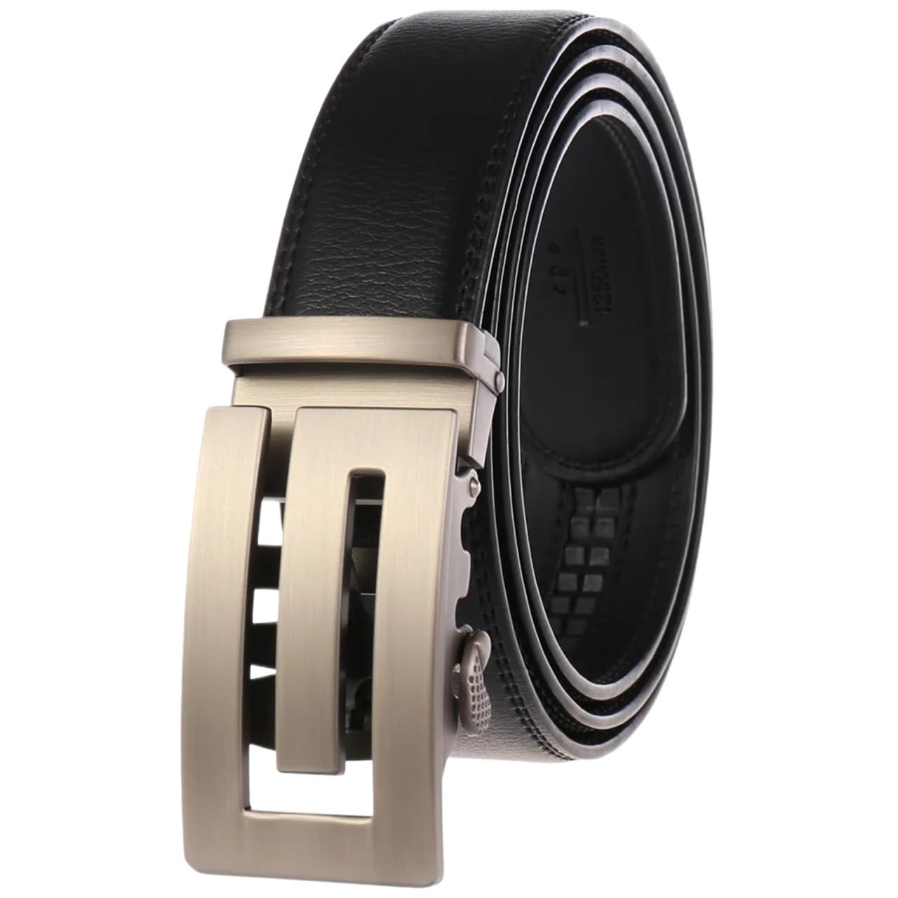 GüRtel Herren 2PCS Gürtel for Männer Echtes Leder Gürtel for Männer Taille Riemen for Jeans Metall Automatische Schnalle FüR Herren Business Anzug(Black,100cm)