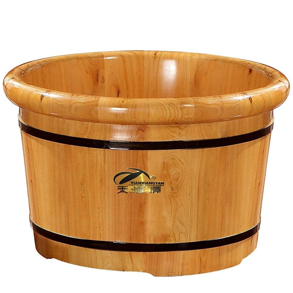 Natural Wooden Footbath Bucket,Pedicure Basin Foot Bath Barrel Household Adult High Cedar Wood Bowl Pedicure Barrel Wooden Barrels Middle-Aged and Elderly Health Care Gift lofty ambition hopeful