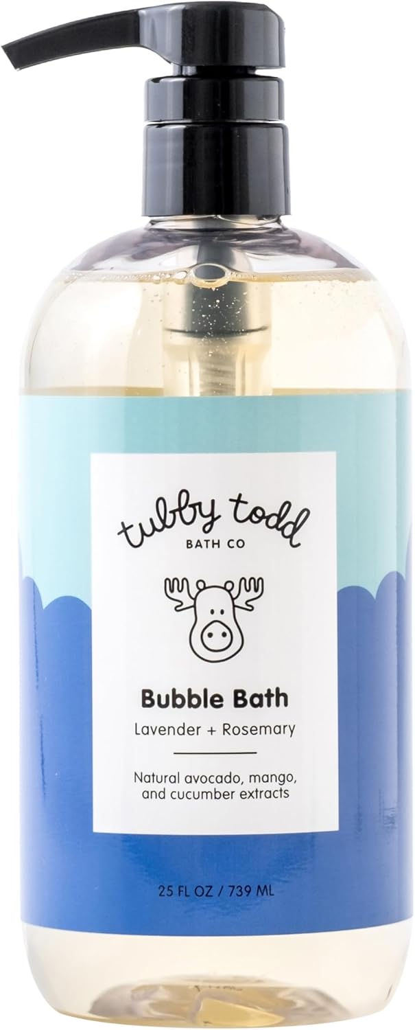 TUBBY TODD Bubble Bath for Kids, Toddlers & Babies - Hypoallergenic, Non-Irritating Sensitive Skin Bubble Bath - 1 Pack, 25 fl oz - Lavender Rosemary