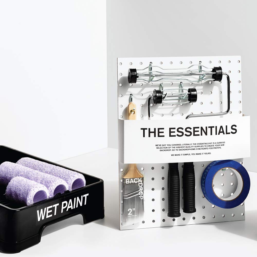 BACKDROP® 11-Piece Painting Essentials Kit incl. Brush, Rollers, Trays, Tape & More