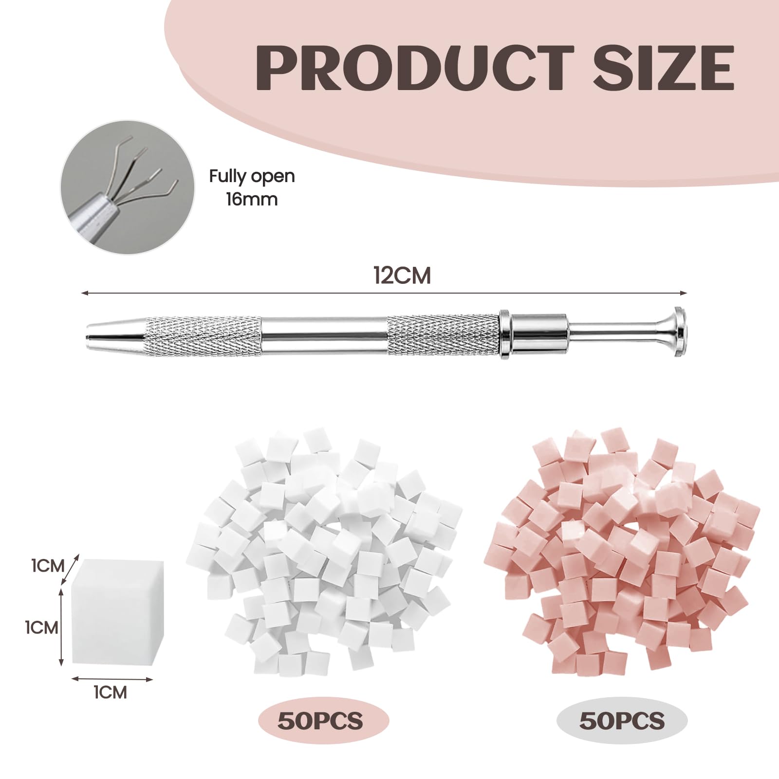 Ensemble de 100 éponges pour nail art avec pinces à épiler en métal, accessoires pour nail art, outils pour réaliser des dégradés sur les ongles