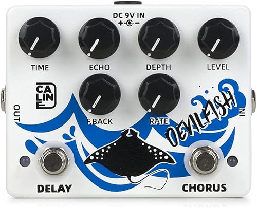 Miniatura 3 de Caline DCP-03 DEVILFISH Chorus Pedal de efecto retardado Pedal de guitarra dual