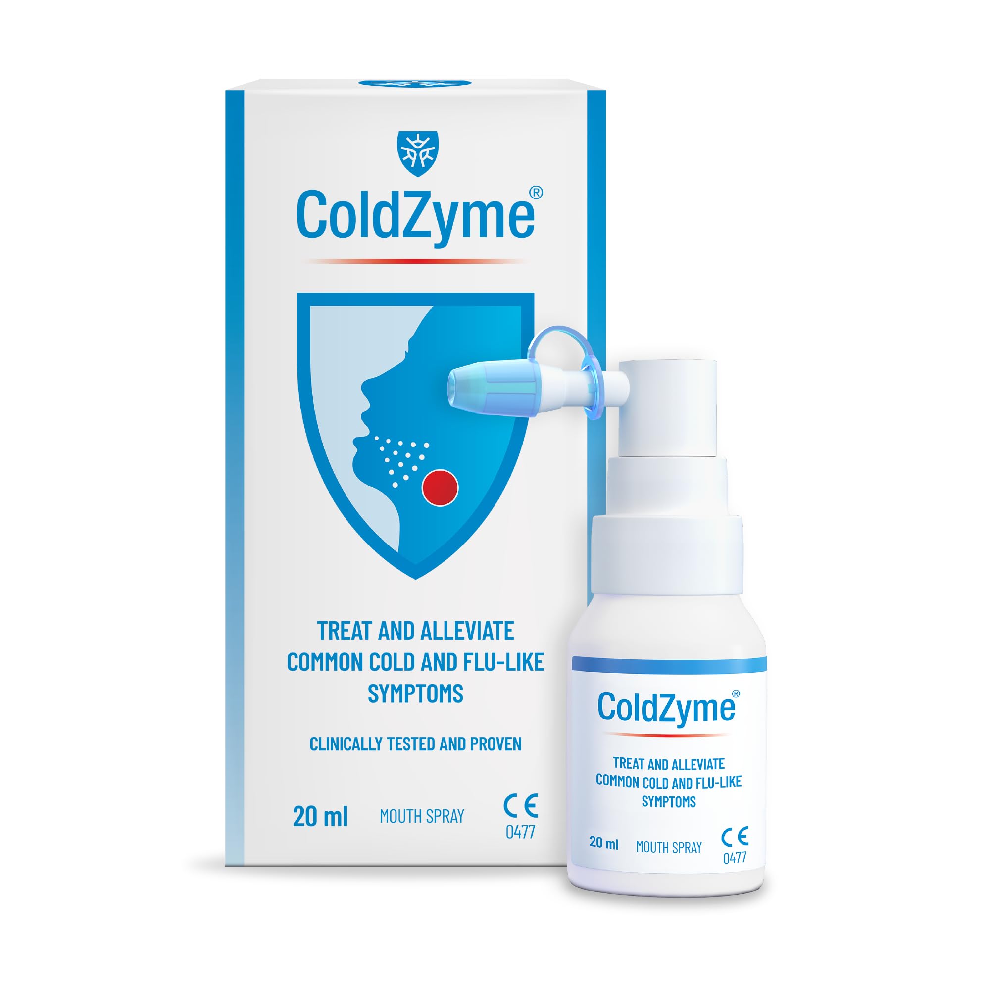 ColdZyme Mouth & Throat Spray – Reduces a Cold by up to 4.5 Days | Deactivates Viruses | Use at First Signs (Scratchy Throat, Runny Nose, Malaise, Headache, Coughing) | Menthol Flavour 20 ml