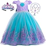 PURFEEL Girls Mermaid Princess Dress Kids Mermaid Costume Dress up for Ariel