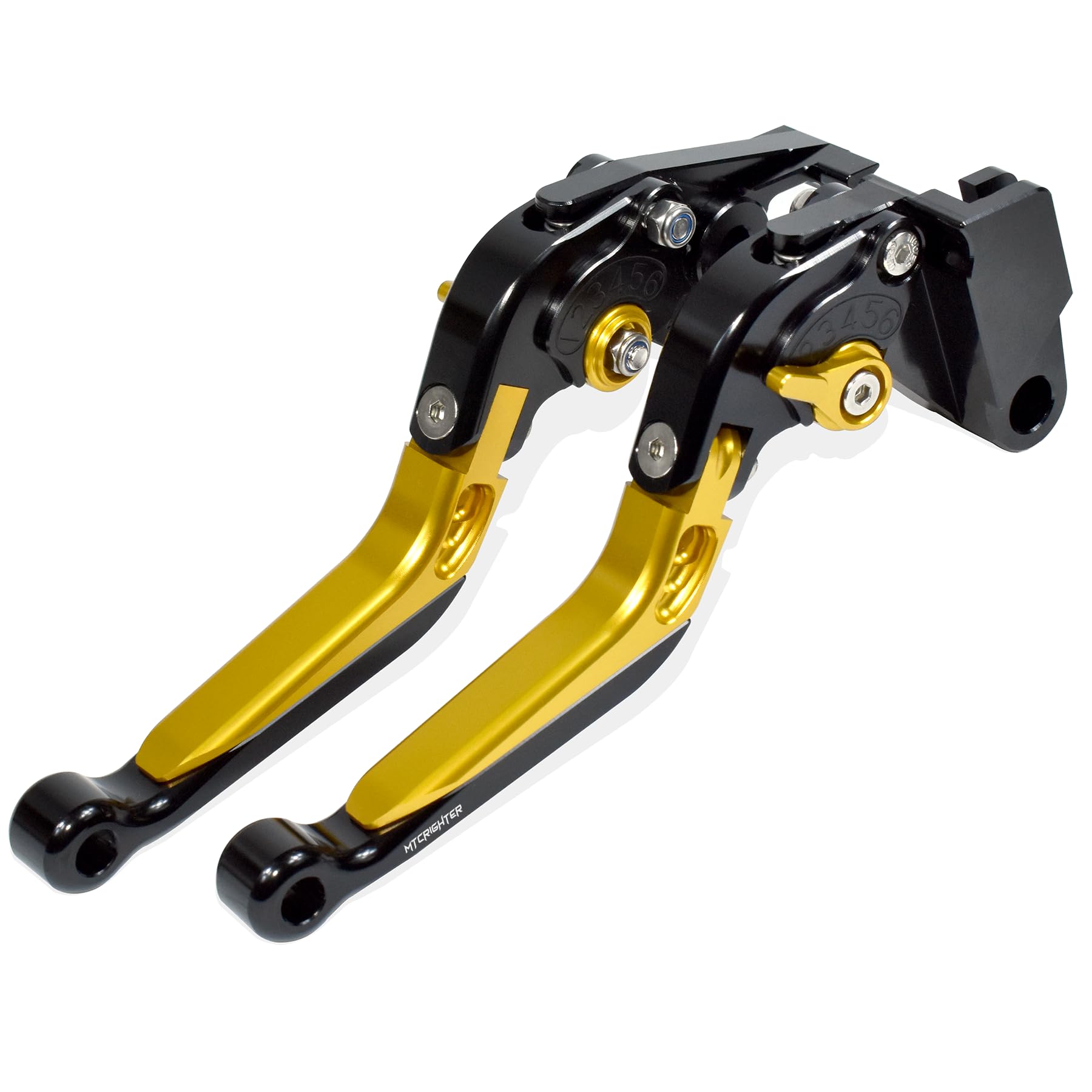 Leva del freno pieghevole retrattile Leva della frizione per Suzuki V-Strom 1000 1050 / XT 2002-2023, Realizzato in lega di alluminio CNC (Gold)