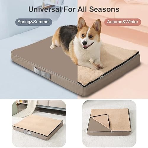 Miniatura 6 de HANDA - Cama para perros grandes, medianos y pequeños, cama para perros de espuma viscoelástica con funda extraíble de felpa, forro impermeable,