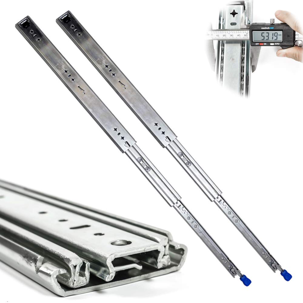 SWAYVES Guide per Cassetti, Guide per Armadietti, 1 Paio Di Guide con Cuscinetti a Sfera Guide per Cassetti ad Estrazione Totale, Guide per Carichi Pesanti con Serratura per Armda Cucina/450Mm(18Inch)