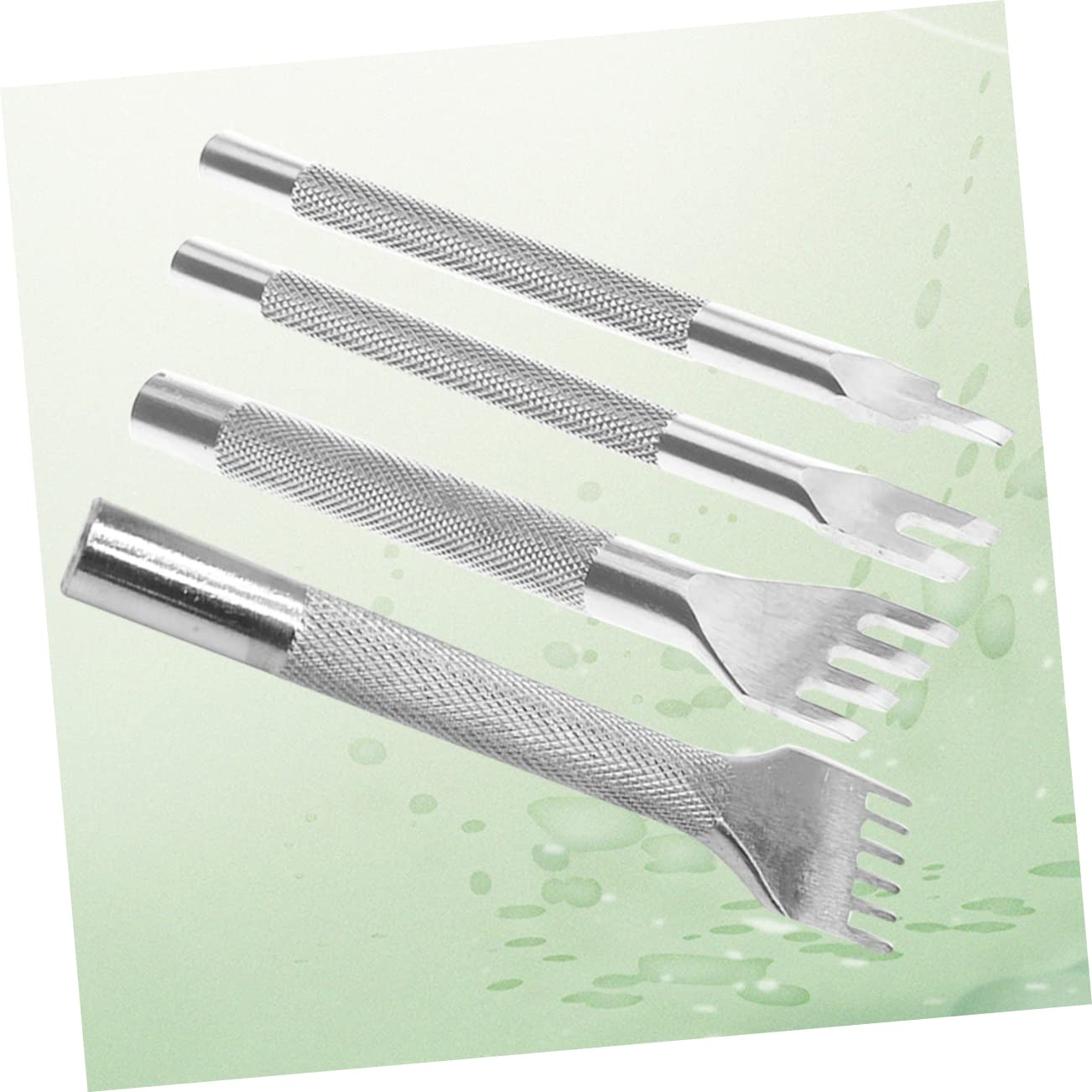 Homoyoyo 4mm Punching Tool Kit for Leather Leather Sewing Tool Smooth Handle Sharp Rhombus Tooth