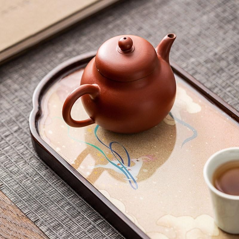 Bandejas Servir Comida Bandeja de té seco Estilo Chino, una Maceta for el hogar, Dos Tazas, Tetera pequeña Xiangyun, Bandeja for Servir Mesa Cama