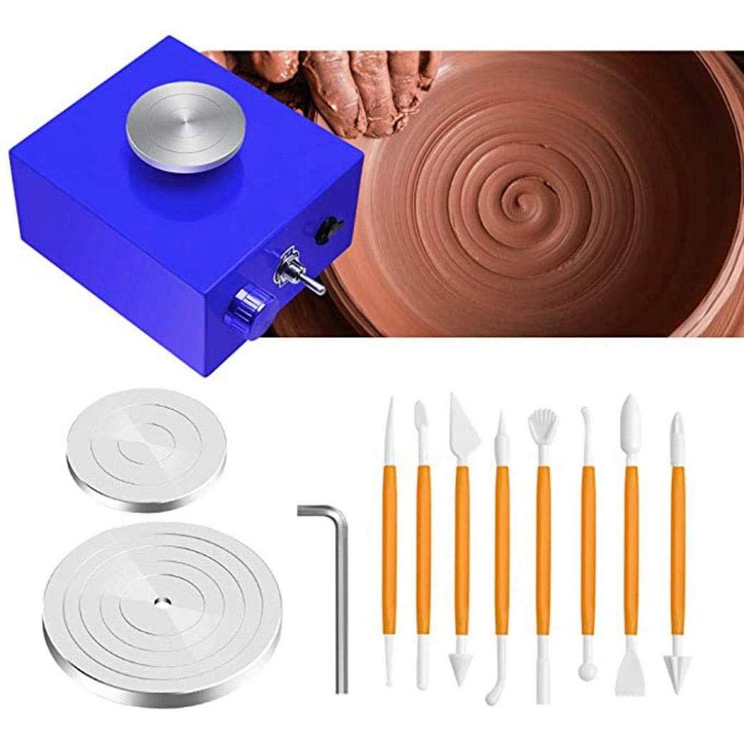 Electric Pottery Wheel Children DIY Ceramic Molding Tool Mini Pottery Machine Electric Turntable Silent