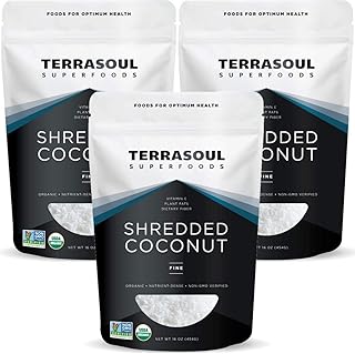 Terrasoul Superfoods Organic Coconut Flakes, 3 Lbs (3 Pack) - Finely Shr...