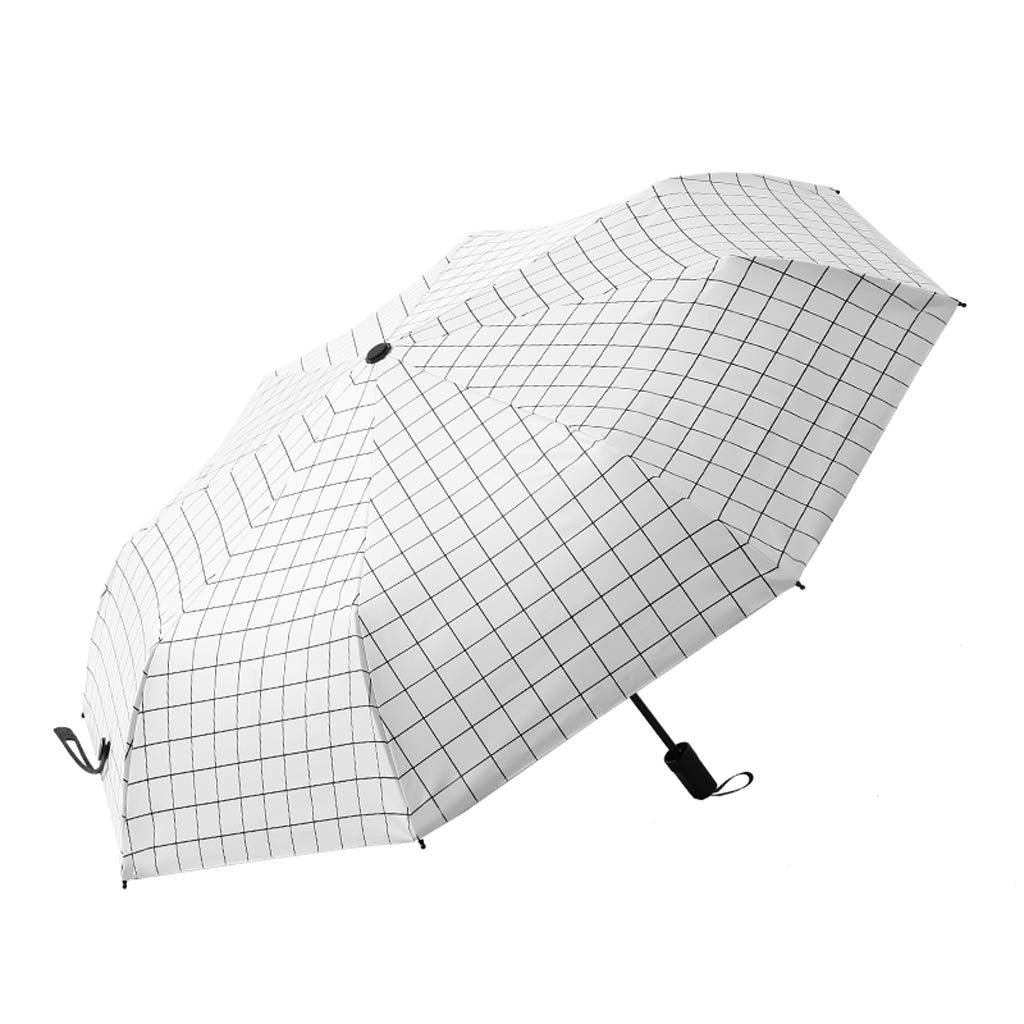 Fully Automatic Umbrellas Sun Umbrellas Large Rain And Rain Umbrellas Portable Folding Umbrellas Black, White Optional Huhero (Color : White)