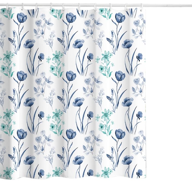 Rideau de douche imperméable large 200x160 cm lavable avec 12 anneaux de bain
