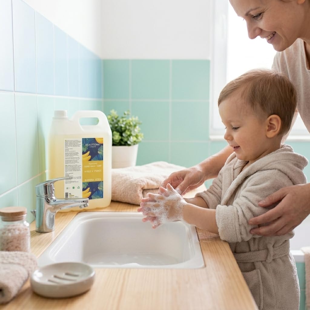 Mydło w Pianie Banan 5L – Do dozownika piany | Mydło w płynie do rąk i ciała | Łagodna formuła bez wysuszania | Dom, biuro, szkoła i gastronomia